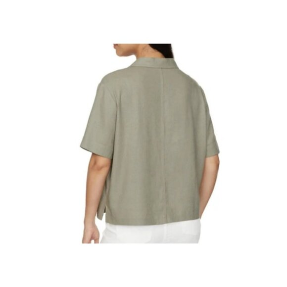 NWOT Buffalo David Bitton Women's M Linen Blend Short Sleeve Button up shirt - Picture 2 of 8